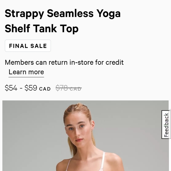 NWT Lululemon Strappy Shelf Tank - Picture 5 of 9